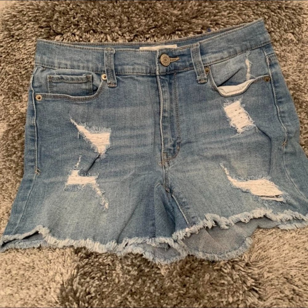 Light Wash Mudd Distressed Shorts